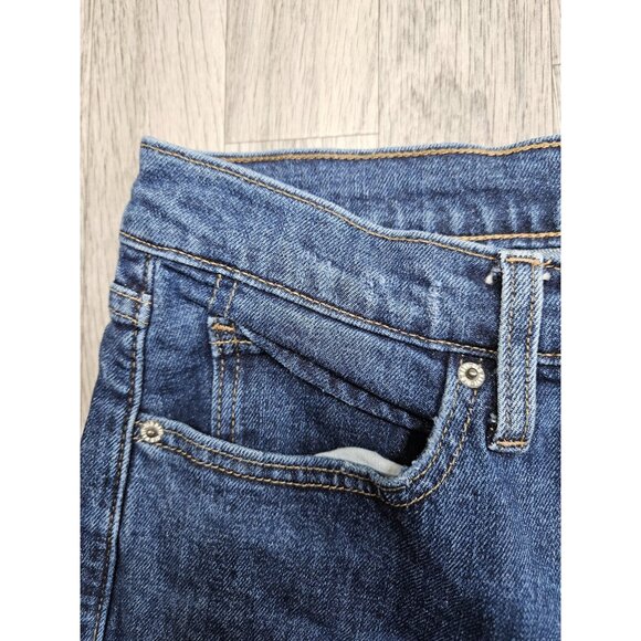(3/$35) Old Navy Jeans Womens 6 Blue High Rise Button Fly Straight Slim Pockets - Picture 8 of 13